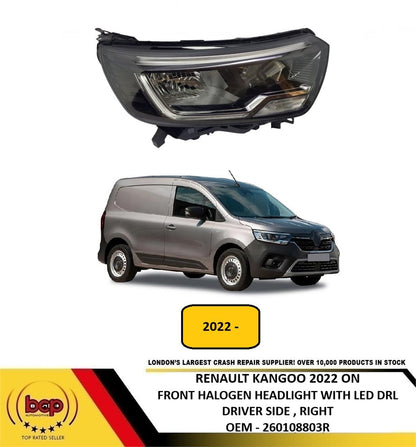 RENAULT KANGOO 2022 ON HALOGEN HEADLIGHT LED DRL DRIVER SIDE RIGHT 260108803R