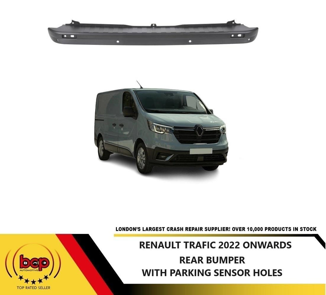 RENAULT TRAFIC 2022 onwards REAR BUMPER CENTRE SECTION PRIMED TEXTURED PDC HOLES