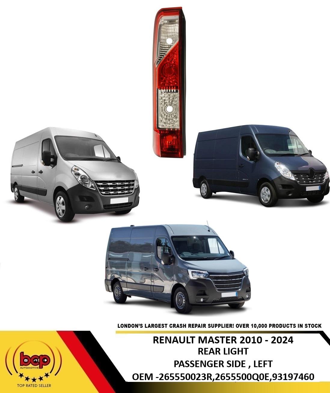 RENAULT MASTER 2014 ON REAR LIGHT TAIL LIGHT BACK LIGHT LH LEFT PASSENGER SIDE