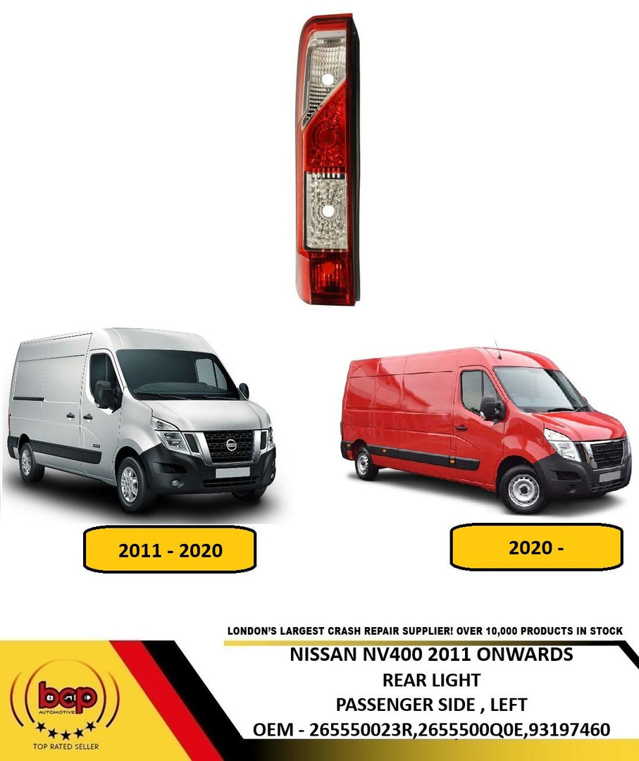 FOR NISSAN NV400 2010 - 2023 REAR LIGHT TAIL BACK LAMP LH LEFT PASSENGER SIDE