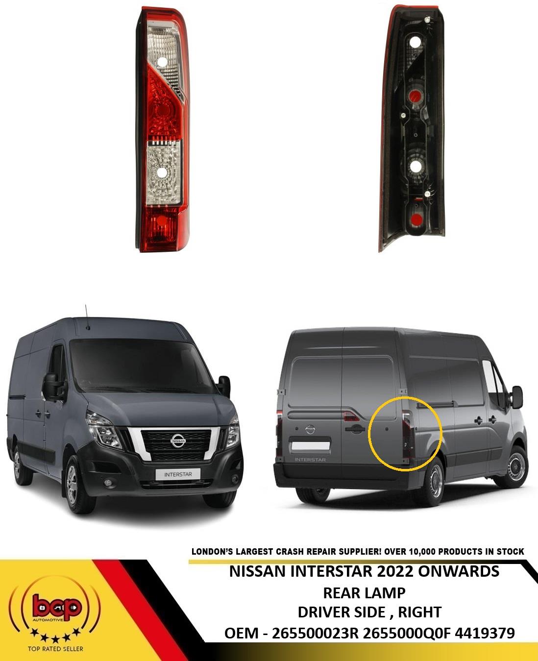 NISSAN INTERSTAR 2022 ONWARDS REAR LIGHT DRIVER SIDE RIGHT NEW OEM QUALITY