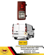 RENAULT TRAFIC 2014 – 2019 REAR FOG LIGHT TAIL LAMP DRIVERS RIGHT IN BUMPER NEW