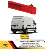 RENAULT MASTER 2003 - 2010 REAR BUMPER REFLECTOR FITS EITHER SIDE LEFT OR RIGHT