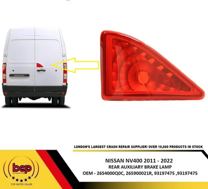 NISSAN NV400 2011 - 2022 REAR LAMP CENTRE TRIANGLE BRAKE LAMP IN REAR DOOR TOP