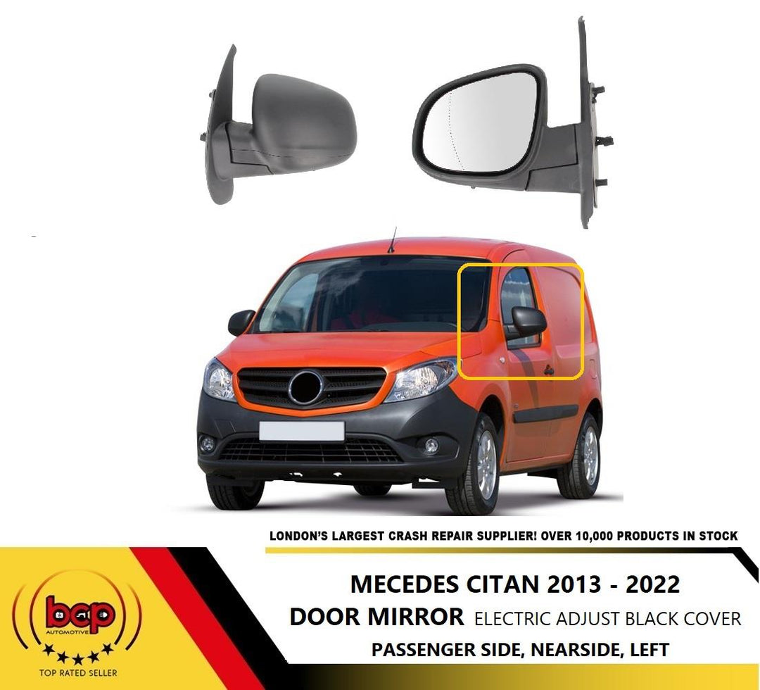 MERCEDES CITAN 2012 - 2022 DOOR WING MIRROR ELECTRIC PASSENGER LEFT NS BLACK