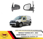 Load image into Gallery viewer, RENAULT KANGOO 2012 - 2022 DOOR WING MIRROR ELECTRIC PASSENGER LEFT NS BLACK
