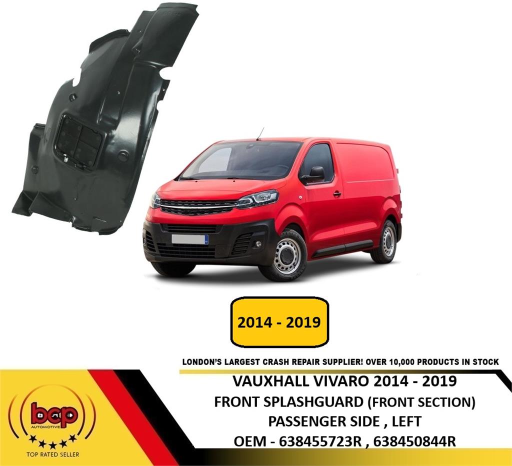 VAUXHALL VIVARO 2014 - 2019 FRONT SPLASHGUARD WHEEL HOUSE LINER PASSENGER LEFT