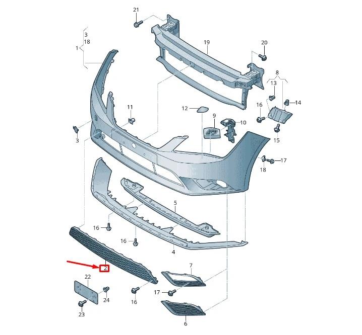 SEAT LEON 2013– 2017 FRONT BUMPER LOWER CENTRE GRILLE TEXTURE BLACK 5F08536679B9