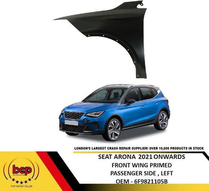 SEAT ARONA 2021 ONWARDS FRONT WING FENDER SIDE PANEL PRIMED PASSENGER SIDE LEFT