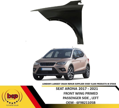 SEAT ARONA 2017 - 2021 FRONT WING FENDER SIDE PANEL PRIMED PASSENGER SIDE LEFT
