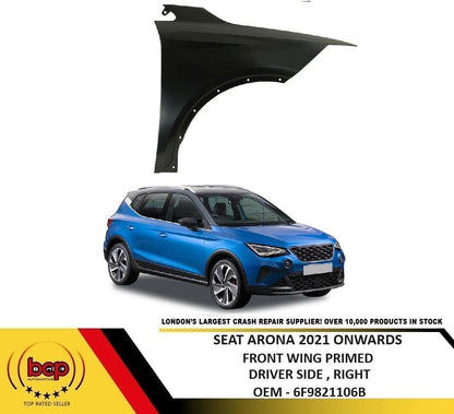 SEAT ARONA 2021 ONWARDS FRONT WING FENDER SIDE PANEL PRIMED DRIVER SIDE RIGHT