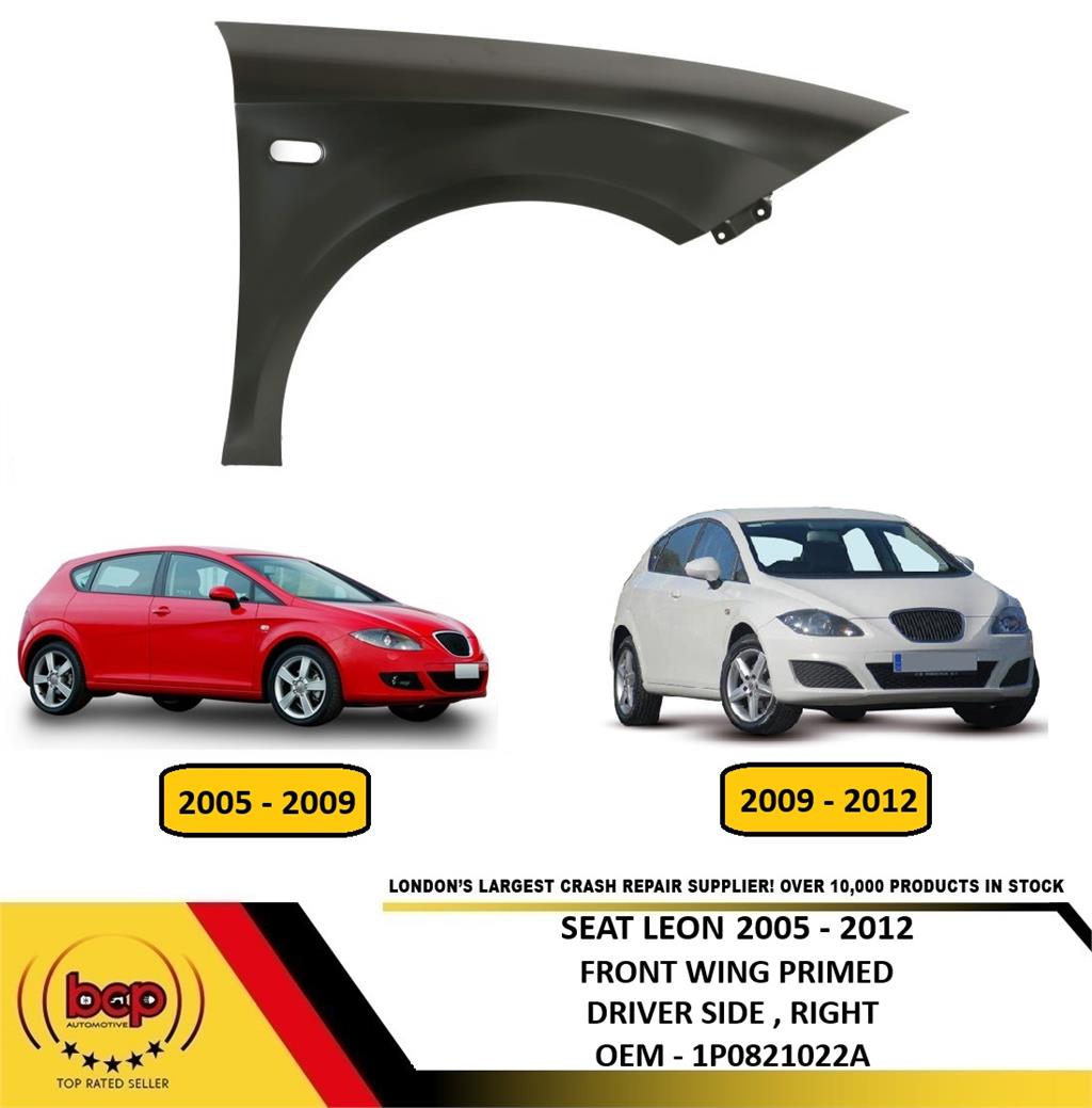 SEAT LEON 2005 - 2012 FRONT WING DRIVERS SIDE RIGHT OFFSIDE PRIMED BRAND NEW