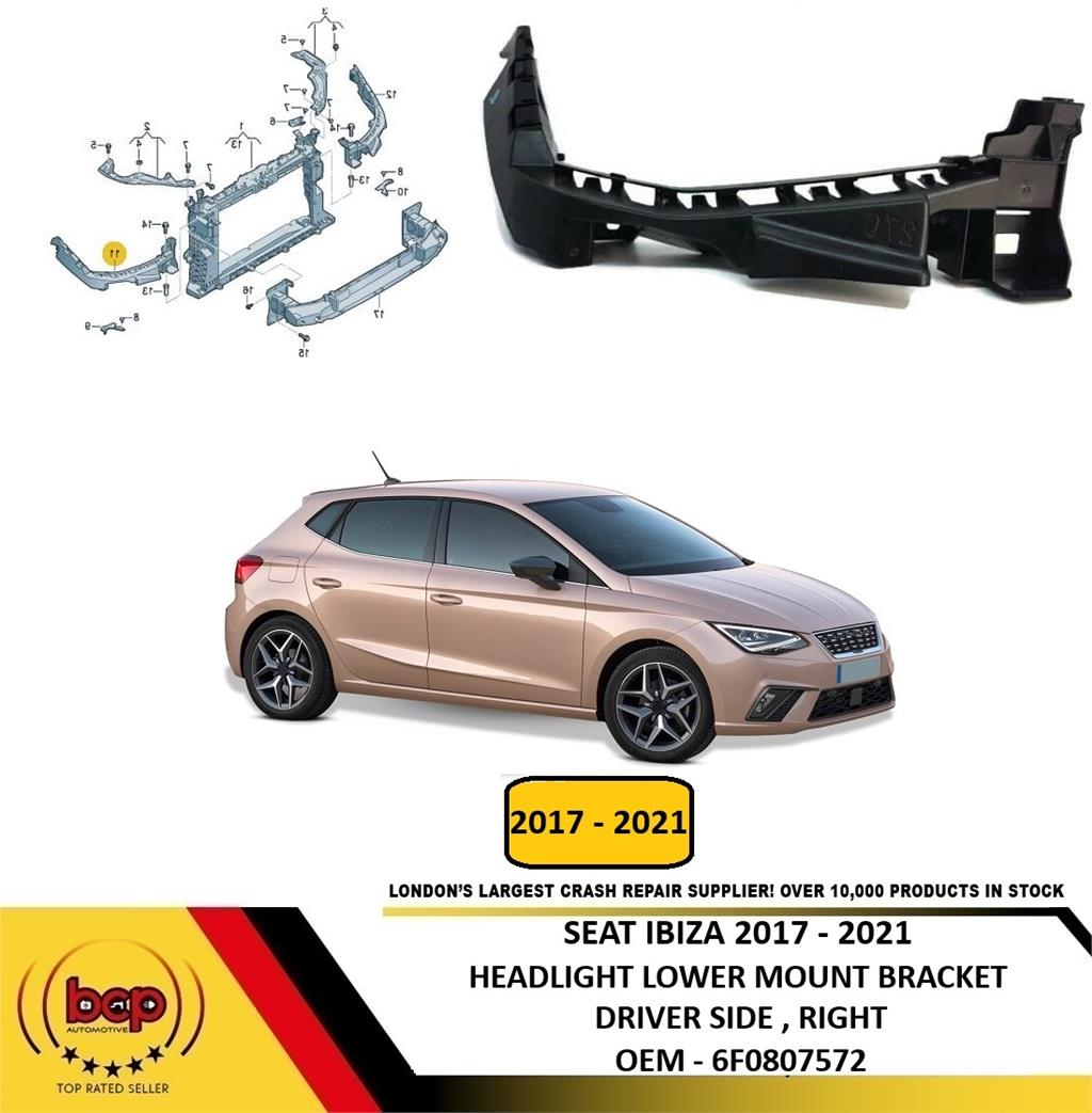 SEAT IBIZA 2017 – 2021 HEADLIGHT LOWER MOUNT BRACKET DRIVER SIDE RIGHT 6F0807572