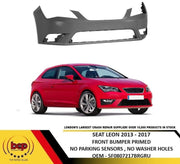 SEAT LEON 2013 - 2017 FRONT BUMPER NO SENSORS OR WASHER JET HOLES STANDARD MODEL