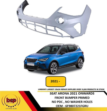 SEAT ARONA 2021 ONWARDS FRONT BUMPER PRIMED NO PDC HOLES NO WASHER HOLES