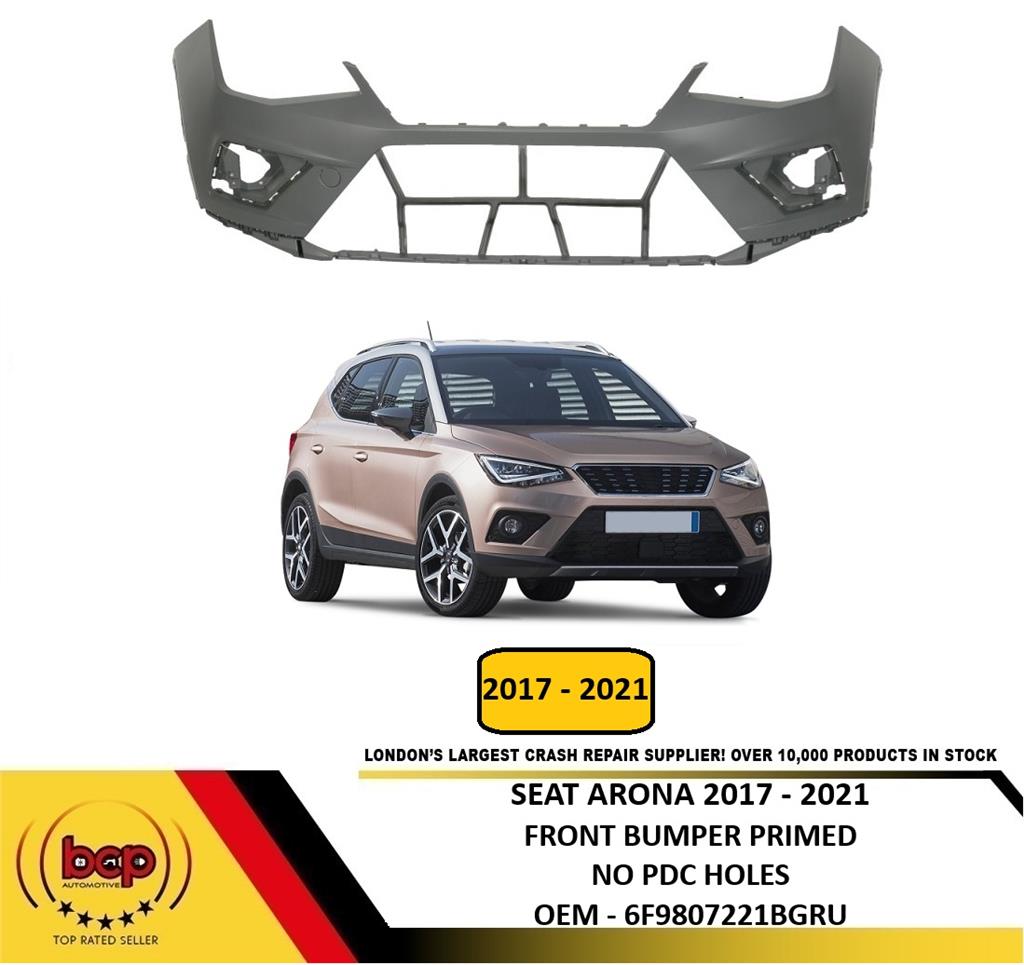 SEAT ARONA 2017 – 2021 FRONT BUMPER PRIMED WITHOUT PARKING SENSOR HOLES