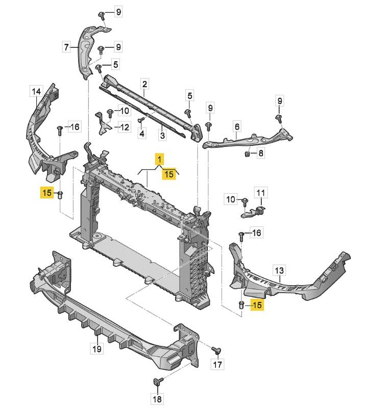 SEAT ARONA 2017 - 2021 FRONT PANEL LOCK CARRIER RADIATOR SUPPORT 5 SPEED MODELS 6F9805588H