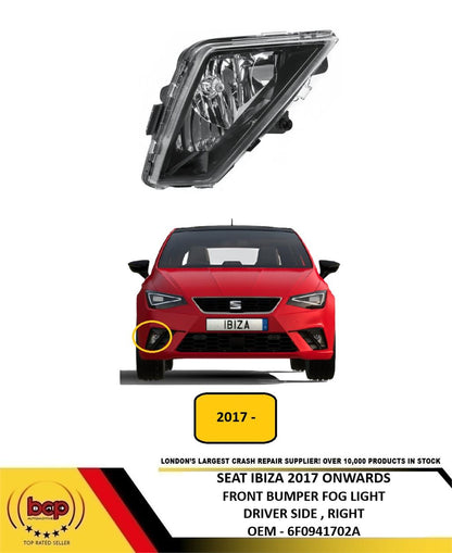 SEAT IBIZA 2017 ON FRONT BUMPER FOG LIGHT WITH CORNERING LAMP DRIVER RIGHT NEW
