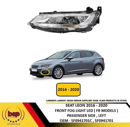 SEAT LEON FR 2017 - 2020 FRONT FOG LIGHT LED PASSENGER SIDE LEFT 5F0941701C