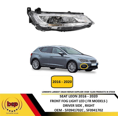 SEAT LEON FR 2017 - 2020 FRONT FOG LIGHT LED DRIVER SIDE RIGHT NEW 5F0941702C
