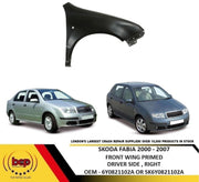 SKODA FABIA 2000 – 2007 FRONT WING PRIMED WITH REPEATER HOLE DRIVER SIDE  RIGHT