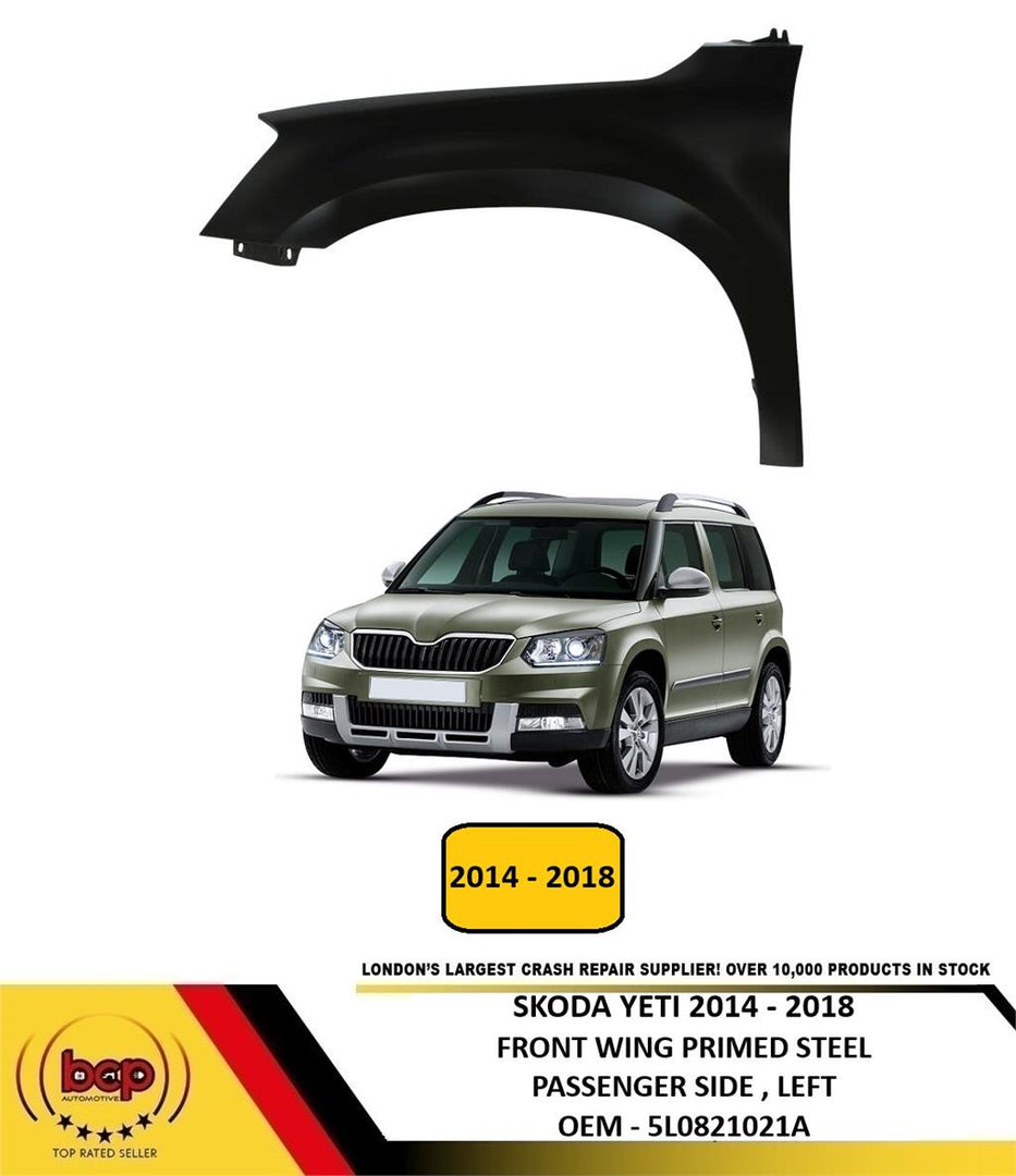 SKODA YETI 2014 - 2018 FRONT WING LEFT PASSENGERS SIDE NEW INSURANCE APPROVED