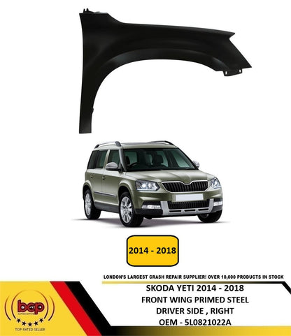 SKODA YETI 2014 - 2018 FRONT WING RIGHT DRIVERS SIDE NEW INSURANCE APPROVED