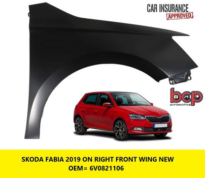 SKODA FABIA 2019 ON  FRONT WING RIGHT DRIVERS SIDE NEW INSURANCE APPROVED