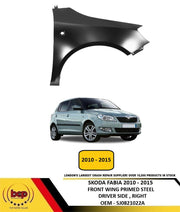 SKODA FABIA 2010 - 2015 FRONT WING FENDER PRIMED STEEL DRIVER SIDE RIGHT