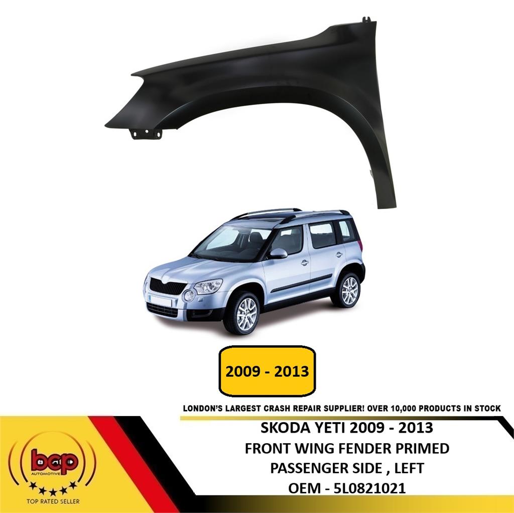 SKODA YETI 2010 - 2014 FRONT WING FENDER PRIMED ALUMINIUM PASSENGER SIDE LEFT