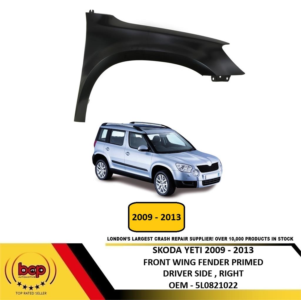 SKODA YETI 2010 - 2014 FRONT WING FENDER PRIMED ALUMINIUM DRIVER SIDE RIGHT