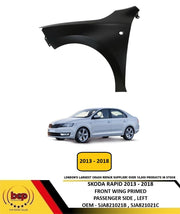 SKODA RAPID 2013 - 2018 FRONT WING PASSENGER SIDE LEFT WITH HOLE NEW PRIMED