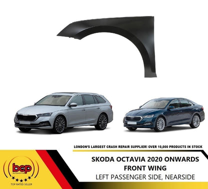 SKODA OCTAVIA 2020 ON FRONT WING LEFT PASSENGER SIDE NOT FOR ELECTRIC MODELS
