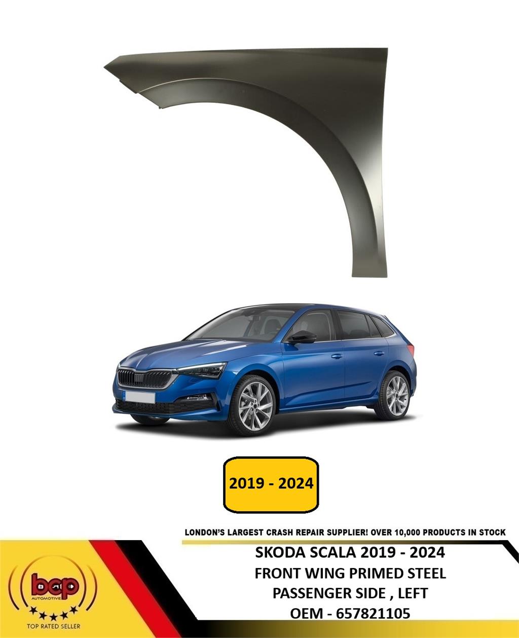 SKODA SCALA 2019 - 2024 FRONT WING FENDER PRIMED STEEL PASSENGER SIDE LEFT NEW