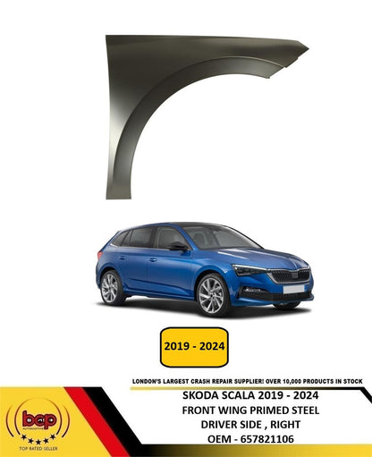 SKODA SCALA 2019 - 2024 FRONT WING FENDER PRIMED STEEL DRIVER SIDE RIGHT NEW