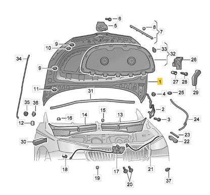 SKODA FABIA 2022 ONWARDS BONNET HOOD PRIMED STEEL INSURANCE APPROVED 6VA823031