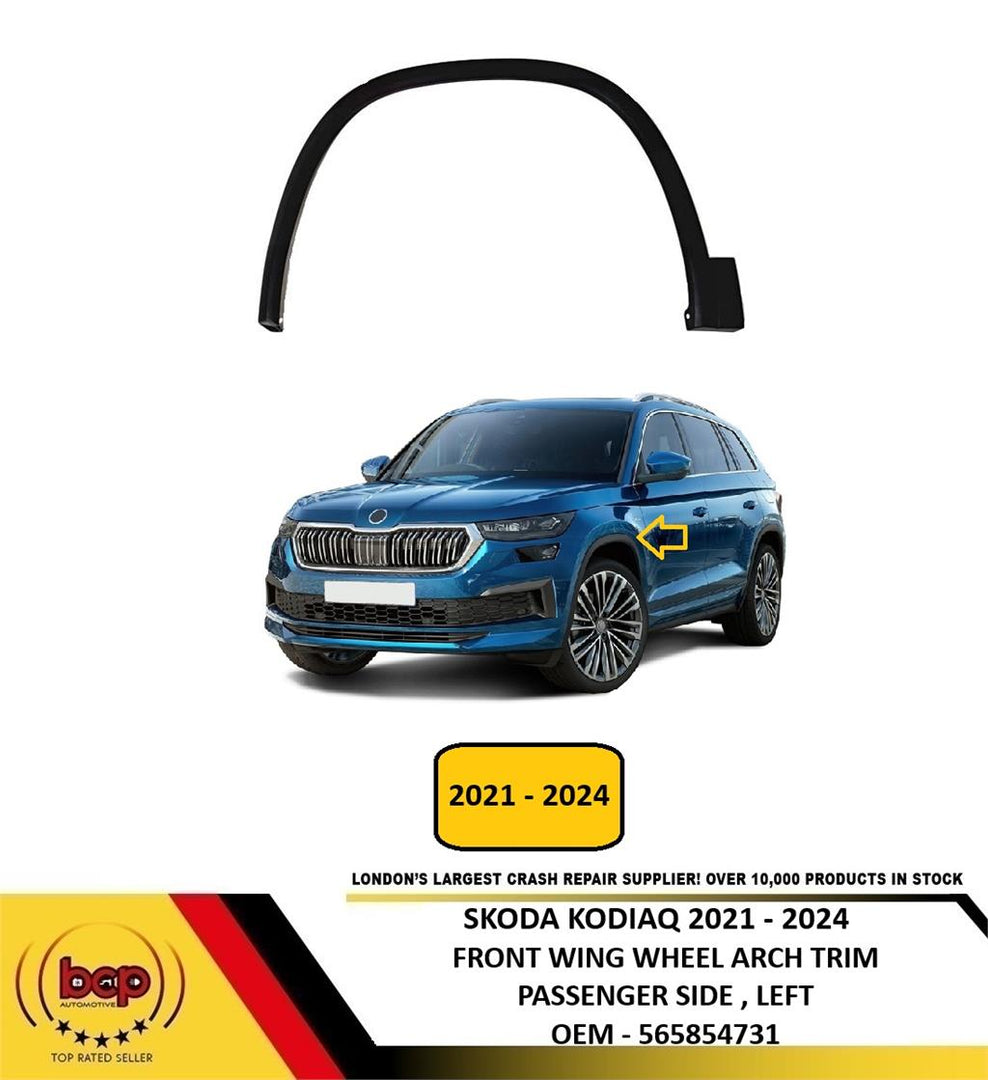 SKODA KODIAQ 2021 - 2024 FRONT WING WHEEL ARCH TRIM BLACK PASSENGER SIDE LEFT