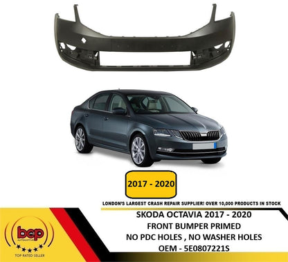 SKODA OCTAVIA 2017 - 2020 FRONT BUMPER PRIMED 5E0807221S INSURANCE APPROVED