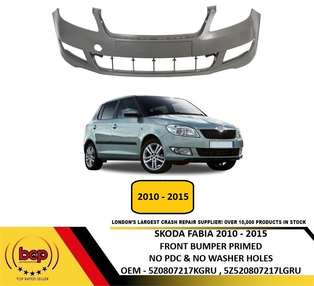 SKODA FABIA 2010 - 2014 FRONT BUMPER NO SENSOR OR WASHER HOLES OEM QAUILTY