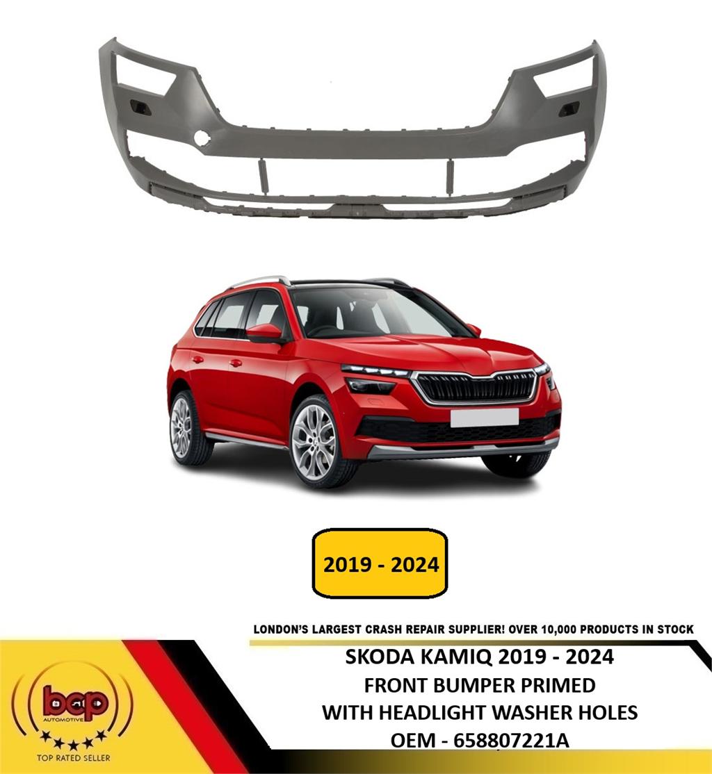SKODA KAMIQ 2019 - 2024 FRONT BUMPER WITH WASHER HOLES NO PDC HOLES 658807221A