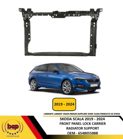 SKODA SCALA 2019 - 2024 FRONT PANEL LOCK CARRIER RADIATOR SUPPORT 654805588B