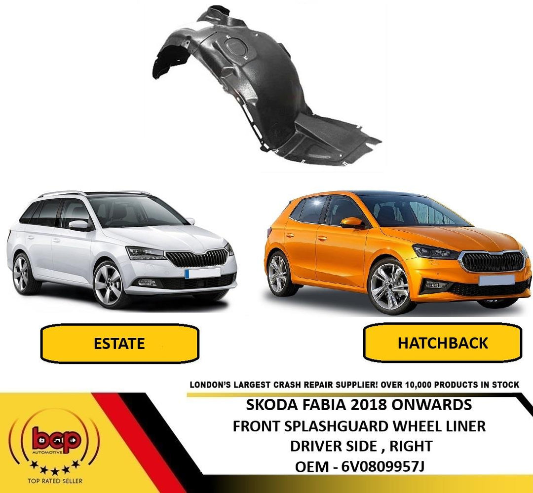 SKODA FABIA 2018 - 2025 FRONT SPLASHGUARD INNER WING ARCH DRIVER SIDE RIGHT