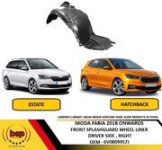 SKODA FABIA 2018 - 2025 FRONT SPLASHGUARD INNER WING ARCH DRIVER SIDE RIGHT