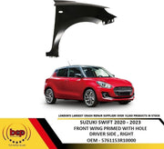 SUZUKI SWIFT 2020 - 2023 FRONT WING PRIMED FENDER WITH HOLE DRIVER SIDE RIGHT