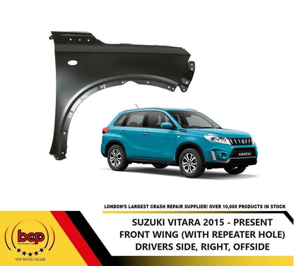 SUZUKI VITARA 2015 ONWARDS FRONT WING FENDER DRIVER SIDE WITH INDICATOR HOLE