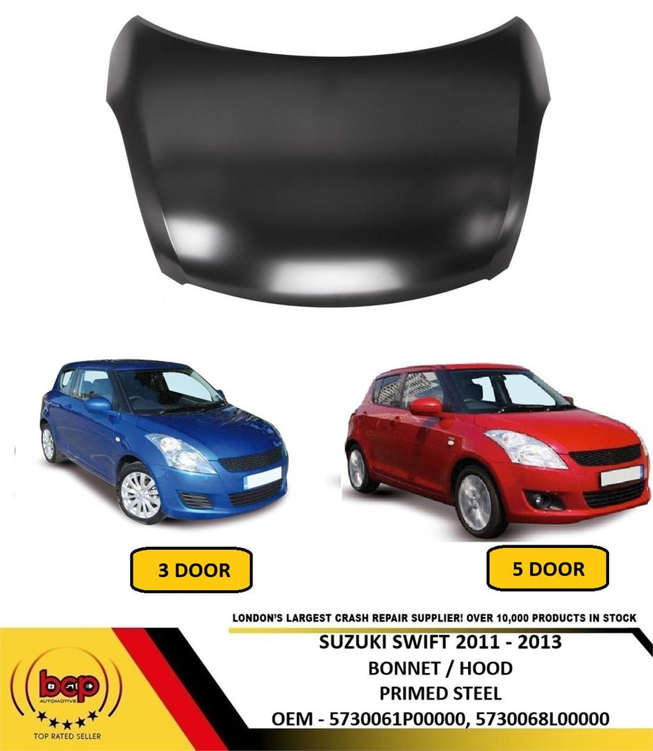 SUZUKI SWIFT 2011 - 2013 BONNET OEM QUALITY NEW INSURANCE APPROVED PRIMED
