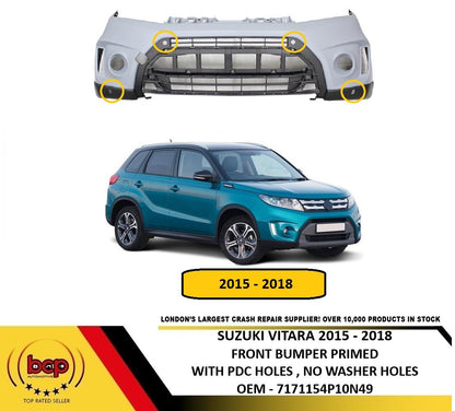 SUZUKI VITARA 2015 – 2018 FRONT BUMPER PRIMED WITH PARKING SENSOR HOLES