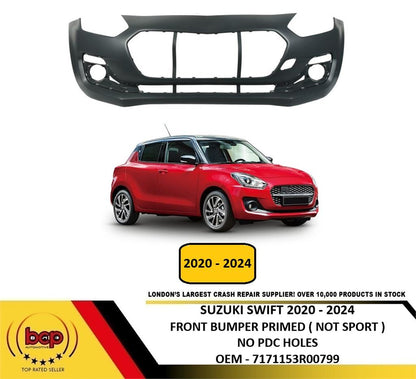 SUZUKI SWIFT 2020 - 2024 FRONT BUMPER PRIMED NO PDC HOLES OEM 7171153R00799