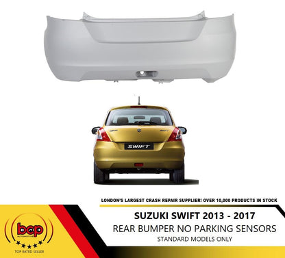 SUZUKI SWIFT 2011 – 2014 REAR BUMPER NO PARKING SENSORS PRIMED