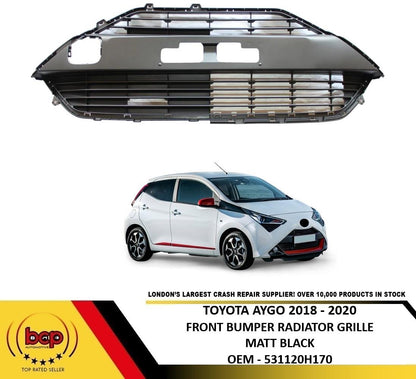 TOYOTA AYGO 2018 – 2020 FRONT BUMPER RADIATOR GRILLE MATT BLACK